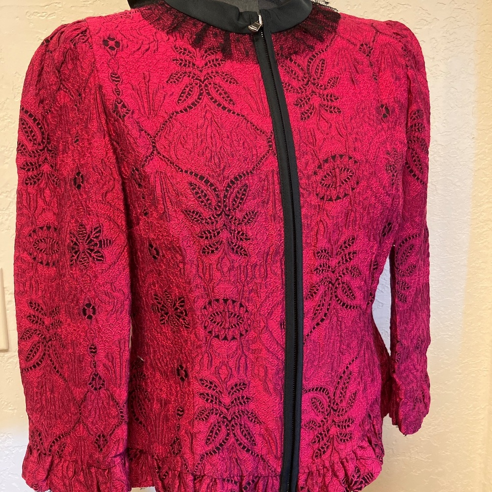 Valentino red lace jacket